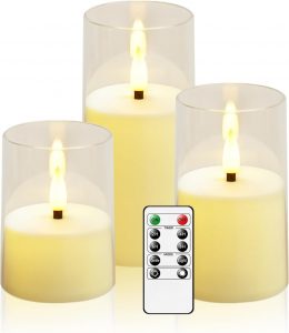 JINYANIA Upgraded Flickernde Flammenlose Kerze, LED Acryl Shell Pillar Kerze, Batteriebetriebene Kerze mit Fernbedienung und Timer, Acryl elektrische Kerzen Set von 3 (D 3 "xH 4" 5 "6")（Elfenbein）8.84&euro; ➡️ https://www.amazon.de/dp/B0D9Y9V6MK/?tag=preisfehlerheute-21