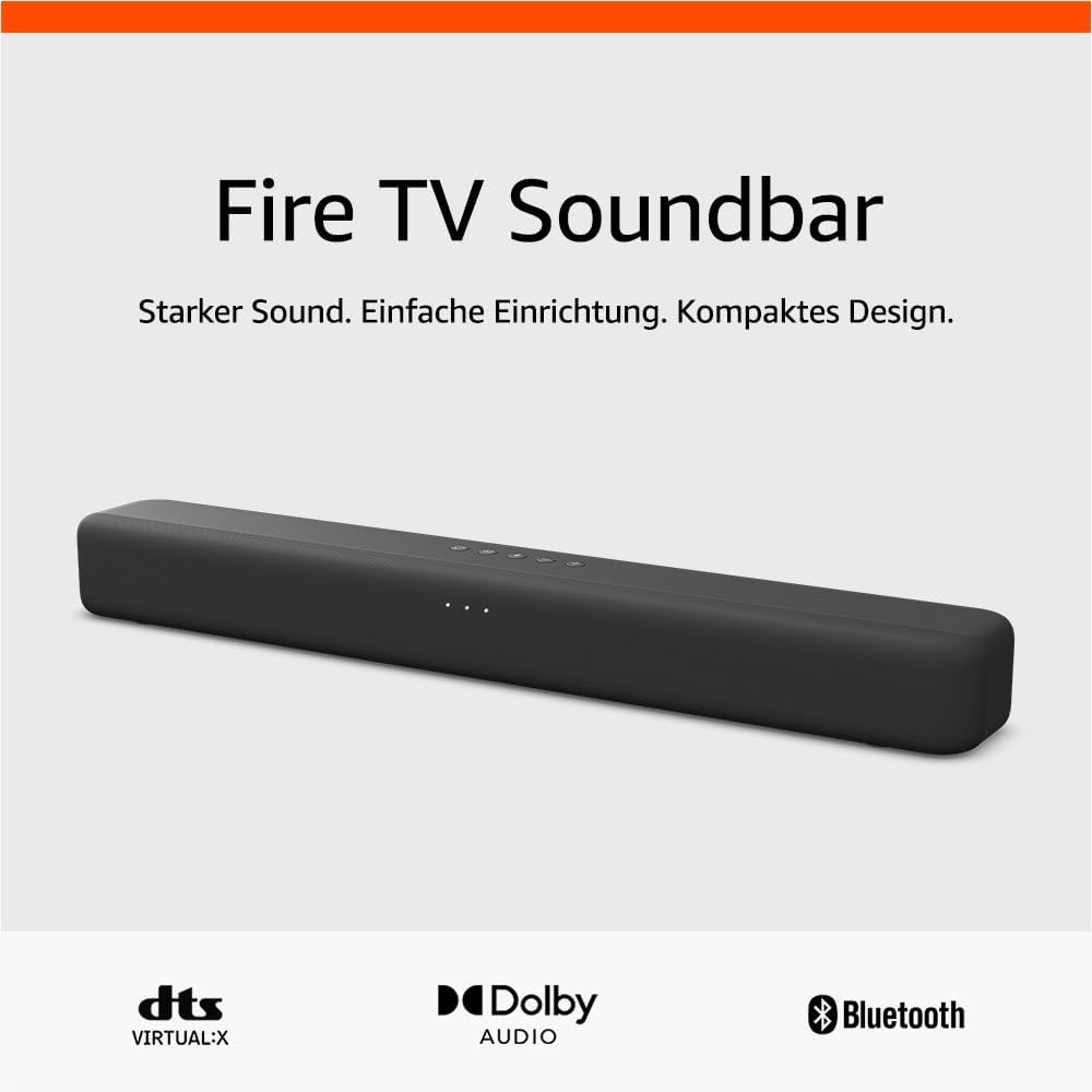 Amazon Fire TV Soundbar, 2.0-Lautsprecher mit DTS Virtual:X und Dolby Audio…