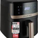 Russell Hobbs Heißluftfritteuse L 4,3L Rapid AirFryer [sehr kleines Gehäuse, sehr leise, 9 Programme] SatisFry (spülmaschinenfest, Fritteuse ohne Öl, TouchScreen, Grillen, Backen, Braten etc) 27610-56