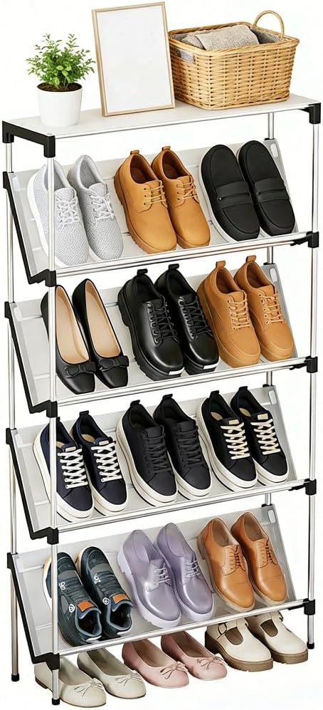 VGECEE Schuhregal Schrägtes 5 Ebenen Schuhständer Platzsparend Schuhablage Schuhschrank Schmal Schuhaufbewahrung Schrank Schuh Organizer Platzsparend für Eingangsbereich, Garderobe, Flur, Vintagebraun4.99€ ➡️ https://www.amazon.de/dp/B0G1X9KFGM/?tag=preisfehlerheute-21