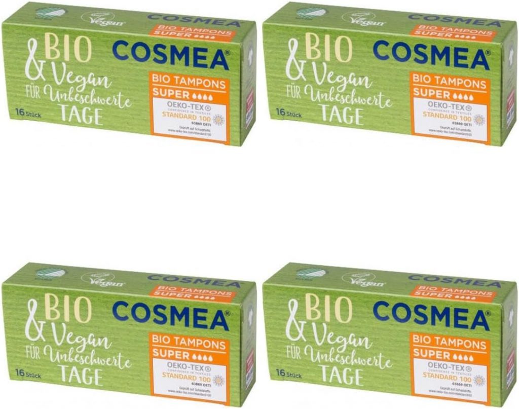 Cosmea Bio Tampons Super – 16 Stück | 100% Bio-Baumwolle | Vegan & Dermatologisch getestet | Ohne Kunstfaser & Chemie | OEKO-TEX® & GOTS zertifiziert | Einzelverpackt & umweltfreundlich5.00€ statt 34.99€2× in den Warenkorb 🧺➡️ https://www.amazon.de/dp/B098T8QTBS/?tag=preisfehlerheute-21