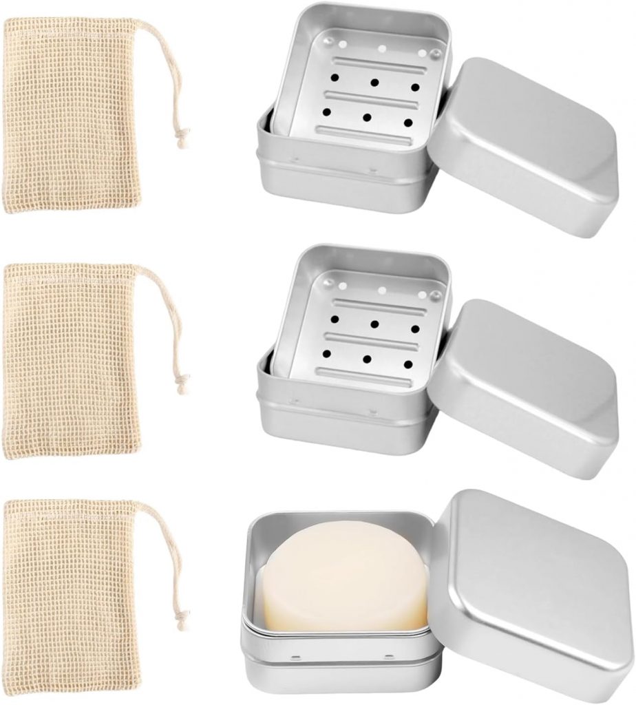 VINEST 3 Sets Seifendose aus Aluminium, Seifendose Reise Wasserdicht mit Abtropfgitter und Sisal Seifensäckchen, Seifenschale Rostschutz, Seifenbox mit Abnehmbarem Design zu Hause Oder auf Reisen1.99€ statt 8.99€➡️ https://www.amazon.de/dp/B0D3XJDLF9/?tag=preisfehlerheute-21