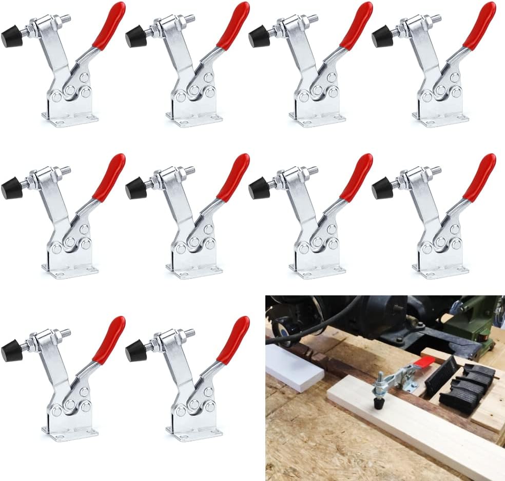 SCHYIDA 10 Stück Kniehebelspanner Schnellspanner GH-201B 90Kg/200Lbs Horizontaler Schnellspanner Fassungsvermögen Toggle Clamp Haltekraft Waagrechtspanner Anti-Rutsch Knebelklemme für Schweißen1.99€ statt 17.99€➡️ https://www.amazon.de/dp/B0BGRKRTM7/?tag=preisfehlerheute-21