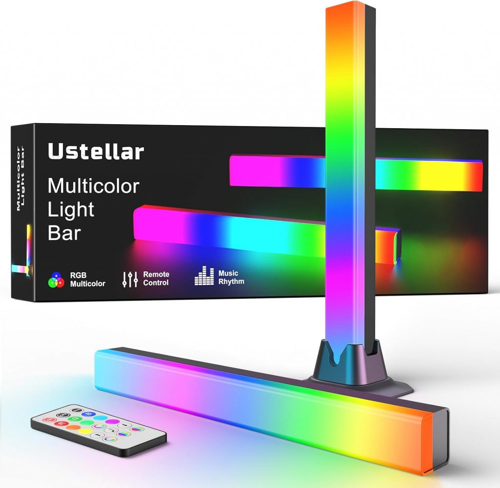 Ustellar RGB Lightbar, Musik Sync RGB IC LED Light Bar, USB Betrieben Ambient Lampe, Farbwechselnde Gaming TV Hintergrundbeleuchtung mit Fernsteuerung, 8 Dynamische Modi für Zimmer Gaming Deko11.05€ ⚡️ Blitzangebot nutzen➡️ https://www.amazon.de/dp/B0CF52YRMQ/?tag=preisfehlerheute-21