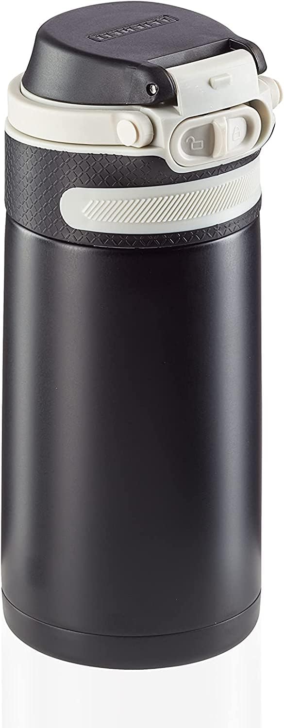 Leifheit Thermobecher Flip 350ml, Kaffeebecher 100% dicht, praktisches Öffnen mit einer Hand, Trinkbecher to go mit Filter für Wasser mit Obststücken, hält Getränke bis zu 6 Stunden heiß, Schwarz9,00€ statt 21,99€➡️ https://www.amazon.de/dp/B07Z5FPDF4/?tag=preisfehlerheute-21