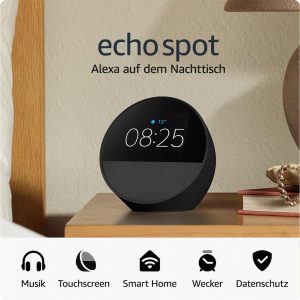 Amazon Echo Spot (neueste generation), smarter Wecker mit sattem Klang und Alexa, Schwarz54,99€ statt 94,99€➡️ https://www.amazon.de/dp/B0C2S2J7JP/?tag=preisfehlerheute-21