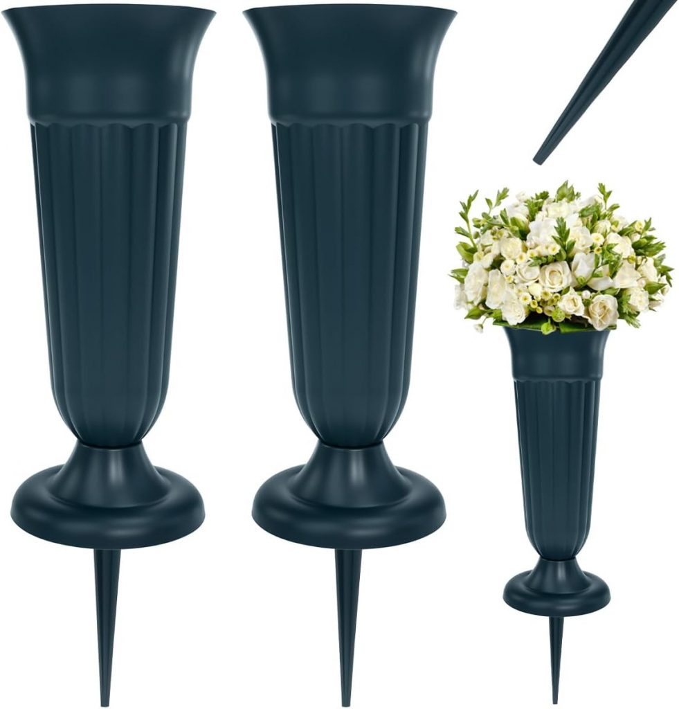 VGECEE Grabvase mit Erdspieß 2 Stück Friedhofsvase mit Sockel Grab Vaseneinsatz 21 cm*10 cm Grün Grab Vase Einsatz Stehend Kunststoff Blumenvase für Nass- und Trocken-Blumen als Grabschmuck2,99€ ➡️ https://www.amazon.de/dp/B0F9YJ4JXS/?tag=preisfehlerheute-21