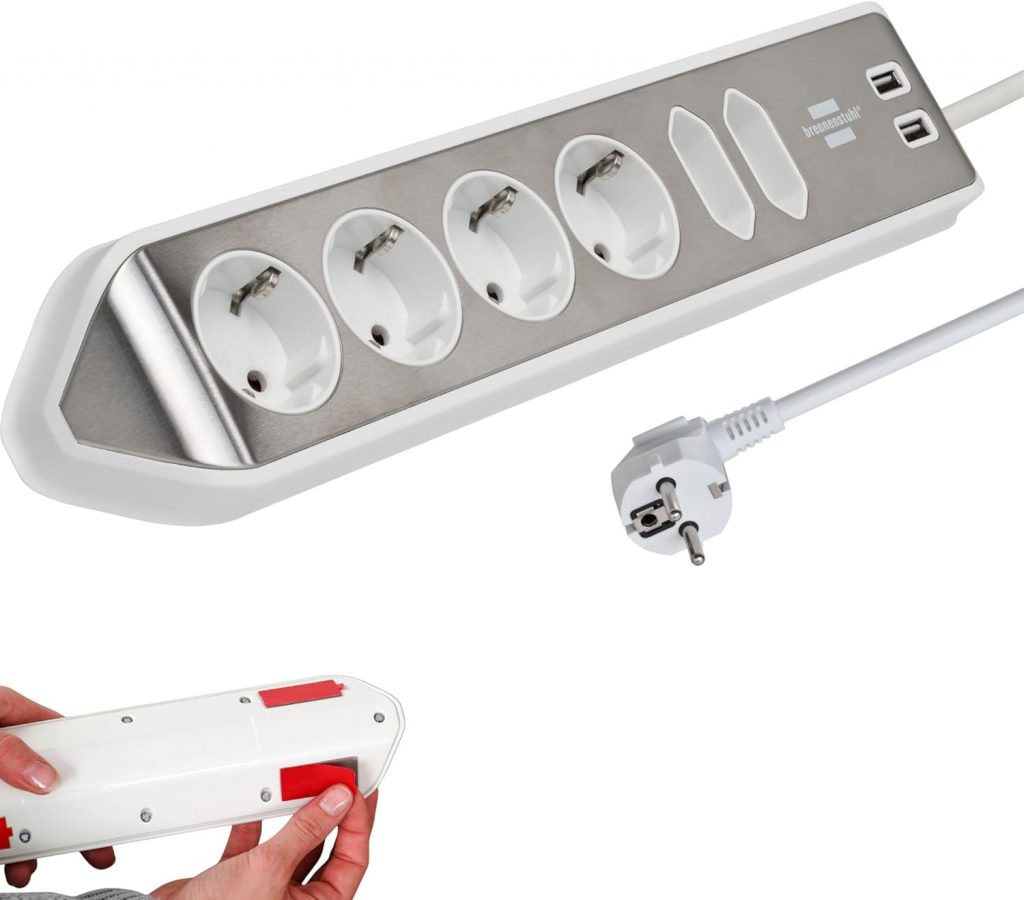 🤴 Brennenstuhl Estilo Ecksteckdosenleiste 6-Fach (Tischsteckdose mit Edelstahloberfläche für Küche/Büro, Ecksteckdose mit 4X Schutzkontakt-Steckdosen, 2X Euro-Steckdosen, 2X USB) Silber/weiß29,99€ statt 43,99€ – 32,0 🔥🚚 Verkauft durch Amazon und Versand durch Amazon393 Bewertungen: 4.7 / 5.0 ⭐️⭐️⭐️⭐️⭐️🛒 zu Amazon https://www.amazon.de/dp/B08X7799W3/?th=1&tag=preisfehlerheute-21#038;psc=1&tag=preisfehlerheute-21