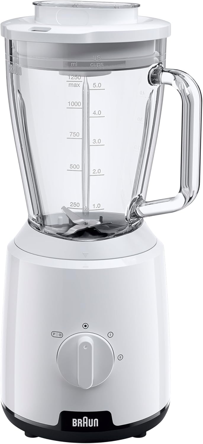 Braun PowerBlend 1 JB1050WH - Standmixer mit 1,5 l Glas-Mixaufsatz, Küchenhelfer zum Zerkleinern, Pürieren & Mixen, Ice-Crush-Funktion, 2 Geschwindigkeiten, 600 Watt, Weiß29.99€ ➡️ https://www.amazon.de/dp/B0BCK4FBKB/?tag=preisfehlerheute-21