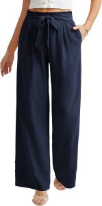 Ninee Damen Freizeithosen mit weitem Bein Hohe Taille Business Arbeit Locker Fließend Strand Palazzo Hosen(Navy Blue,X-Large)9.99€ ➡️ https://www.amazon.de/dp/B0C8V7KTBW/?tag=preisfehlerheute-21