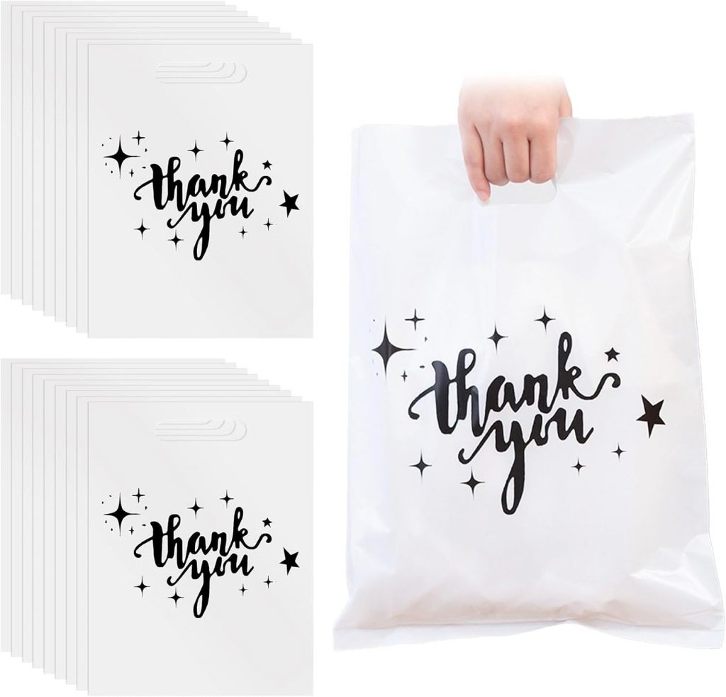 LANSKYLAN 110 Stück Weiß Thank You Geschenktüte 30x40cm Wiederverwendbare Plastiktüten mit Griff HDPE Dankeschön Taschen für Geschenke Einkäufe Boutiquen Einzelhandel Haltbar Einkaufstaschen Plastik1.99€ ➡️ https://www.amazon.de/dp/B0GDXND4J1/?tag=preisfehlerheute-21