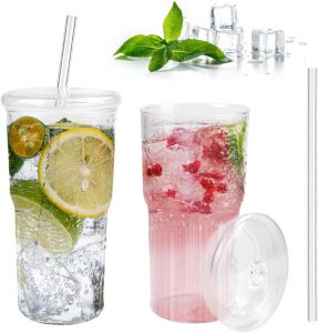 REFORUNG 550ML Trinkbecher mit Deckel und Strohhalm Glas Bubble Tea Becher Glasbecher Trinkglas mit Deckel Smoothie Becher aus Glas To Go Becher Kaffeebecher mit Trinkhalm f&uuml;r Saft Kaffee Wasser Tee1.99&euro; ➡️ https://www.amazon.de/dp/B0C22Y4FSL/?tag=preisfehlerheute-21