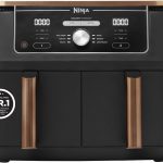 Ninja Foodi MAX Dual Zone Heißluftfritteuse, 9,5L Airfryer, 2 Fächer, mit Zange, Antihaftbeschichtung, spülmaschinenfeste Körbe, 6-in-1, Amazon Exklusiv, Kupfer/Schwarz, AF400EUCP