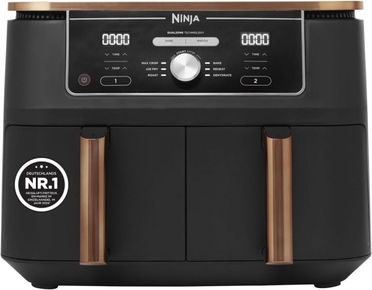 Ninja Foodi MAX Dual Zone Heißluftfritteuse [AF400EUCP] Amazon Exclusive, &lrm;2470 Watt , 9,5 L, 2 Heißluft-Frittierfächer, 6 Funktionen, 27 x 41.5 x 32.5 cm, Kupfer/Schwarz159,99€ statt 239,99€➡️ https://www.amazon.de/dp/B09ZYLM43B/?tag=preisfehlerheute-21