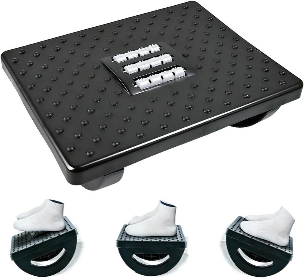 Vunanvu Ergonomische Fußstütze Schreibtisch mit Massage-Rollen Fußablage Schreibtisch Wippfunktion 180° Fußbank Rutschfest Fußwippe Entlastet Bein Fußhocker Eignen Sich für Fliesenböden im Büro Home2.99€ ➡️ https://www.amazon.de/dp/B0G6JZXLQ2/?tag=preisfehlerheute-21