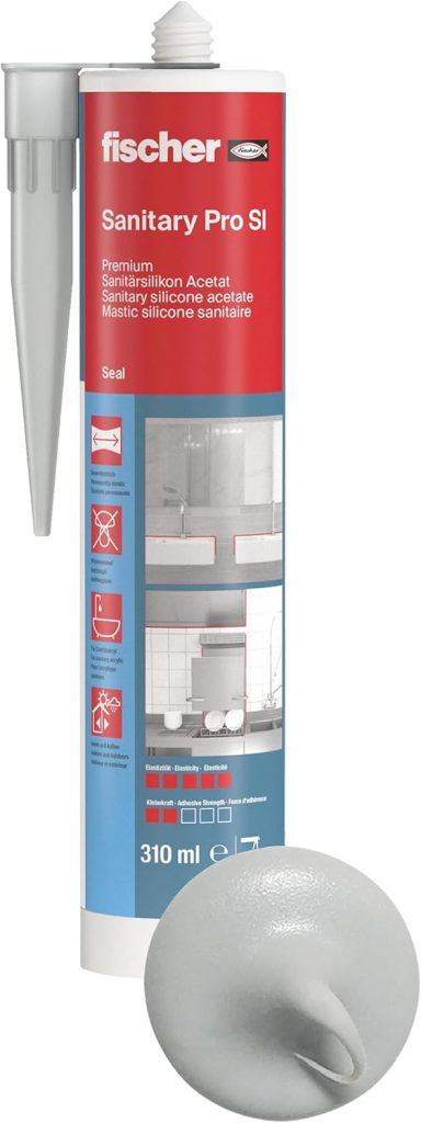fischer Premium-Sanitärsilikon, Silikon zum Abdichten & Verfugen im Sanitär- und Küchenbereich, Kartusche für zahlreiche Anwendungen und Baustoffe, Langzeitschutz vor Schimmel, 310 ml, fugengrau6,64€ statt 13,39€➡️ https://www.amazon.de/dp/B0070MCGAI/?tag=preisfehlerheute-21