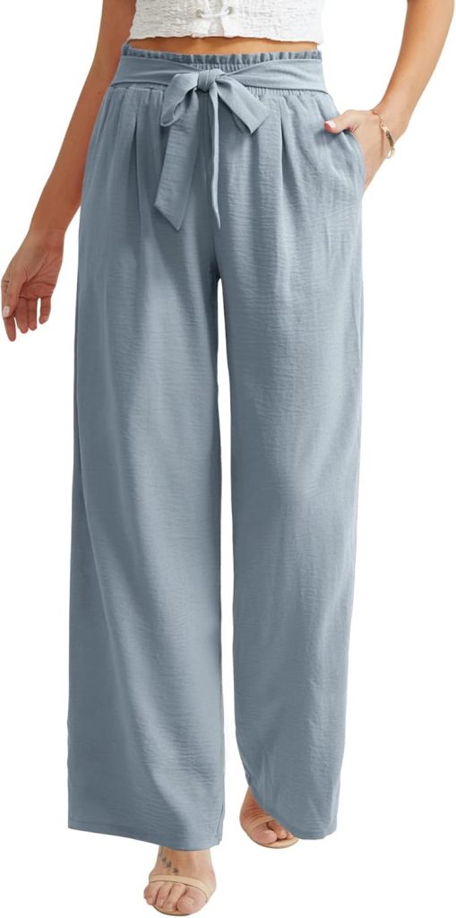 Ninee Damen Freizeithosen mit weitem Bein Hohe Taille Business Arbeit Locker Fließend Strand Palazzo Hosen(Light Blue,X-Large)9,49€ ➡️ https://www.amazon.de/dp/B0C8V79YQL/?tag=preisfehlerheute-21