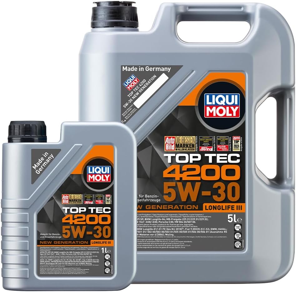 🤴 Liqui Moly Top Tec 4200 Motoröl 5W-30 6 Liter (5L+ 1L)65,31€ statt 106,48€ – 39,0 🔥🚚 Verkauft durch Amazon und Versand durch Amazon179 Bewertungen: 4.7 / 5.0 ⭐️⭐️⭐️⭐️⭐️🛒 zu Amazon https://www.amazon.de/dp/B014LBXXOI/?tag=preisfehlerheute-21