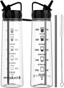 HYDRATE 900ml Trinkflasche mit Zeitmarkierungen - Sport Wasserflasche mit Strohhalm, BPA-freie Trinkflasche Strohhalm aus Tritan ideal für Gym, Büro, Wandern, Fitness, Sportflasche (Schwarz)2.61€ ➡️ https://www.amazon.de/dp/B00V3EM622/?tag=preisfehlerheute-21