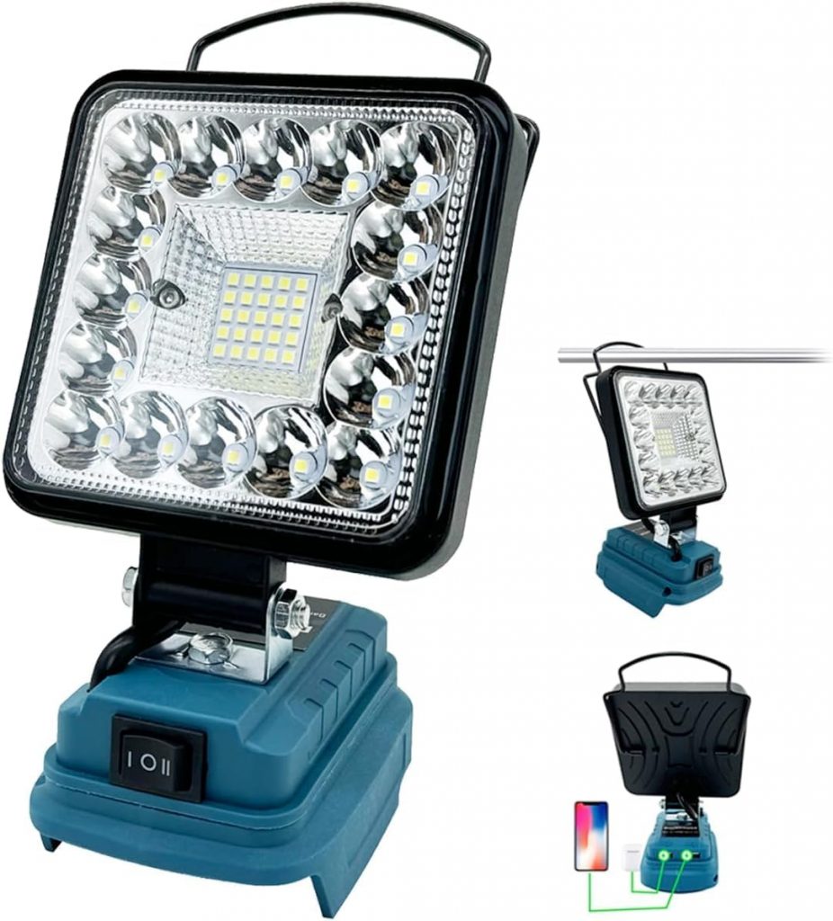 Akku Lampe für Makita 18V Akku, 48W 4800LM Led Arbeitsleuchte, Strahler Tragbares Flutlichter Baustellen Lampe,mit 2 USB für Camping, Autoreparaturen, Notfall Ersatz für Makita DML816(Ohne Akku)16,99€ statt 19,99€➡️ https://www.amazon.de/dp/B0DYZJW38M/?tag=preisfehlerheute-21
