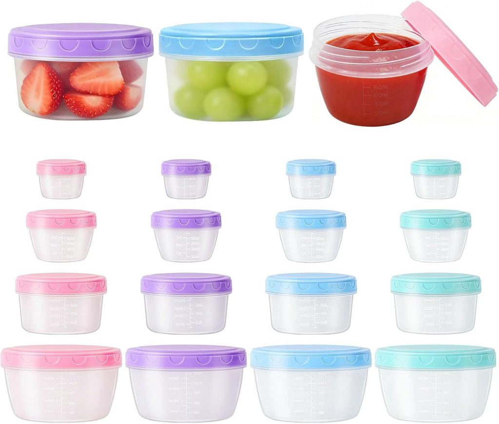LANSKYLAN 16 Stücke Kleine Dosen Mit Deckel Plastik, Vorratsdosen Set mit Messskala Gefrierdosen Klein 80ml 120ml 300ml 600ml BPA Frei Stapelbar für Snacks Saucen Babynahrung – Lila, Grün, Blau, Pink3.99€ statt 13.99€➡️ https://www.amazon.de/dp/B0FVSW14KR/?tag=preisfehlerheute-21