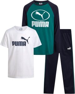 PUMA Jungen-Sweathosen-Set &ndash; 3-teiliges Fleece-Pullover-Langarm-Shirt, Jungen-T-Shirt und Jogginghose, Sportbekleidungsset f&uuml;r Kinder (8&ndash;16), Wei&szlig;/Gr&uuml;n, 10-1238,33&euro; ➡️ https://www.amazon.de/dp/B0FFK6GH68/?tag=preisfehlerheute-21
