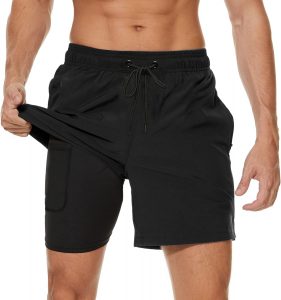 Arcweg Badehose f&uuml;r Herren mit Kompression Liner 2 in 1 Atmungsaktiv Badeshorts M&auml;nner Elastisch Trainingsshorts Verstellbar Tunnelzug mit Rei&szlig;verschlusstaschen Schwarz M (EU)18,56&euro; statt 28,99&euro;➡️ https://www.amazon.de/dp/B0B1MLMCJK/?tag=preisfehlerheute-21