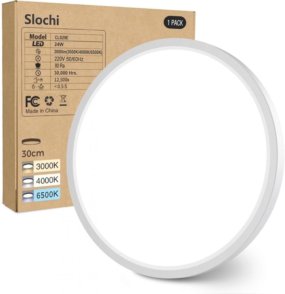 👑 slochi LED Deckenleuchte Flach 24W 2800LM, 3Farben - 3000K/4000K/6500K, Ø30CM Deckenlampe IP54 Wasserfest Rund Badlampe, Modern LED Lampen für küche Badezimmer Schlafzimmer Flur Wohnzimmer, Weiß18,02€ statt 24,99€ - 28,00 % 🔥🚚 Verkauft von Slochi-EU und Versand durch Amazon207 Bewertungen: 4.4 / 5.0 ⭐️⭐️⭐️⭐️🛒 zu Amazon https://www.amazon.de/dp/B0DCBHQPH7/?amp%3Btag=preisfehlerheute-21&%3Bamp%3Bth=1&%3Bamp%3Bpsc=1&tag=preisfehlerheute-21