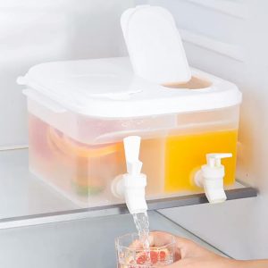 ADERTOS Wasserspender K&uuml;hlschrank Getr&auml;nkespender Plastik 5L Trinkwasserspender K&uuml;hlschrank 2 Zellen Limonaden Spender Nachf&uuml;llbarer Limonadenspender mit 2 Zapfhahn mit Deckel f&uuml;r Kalte Getr&auml;nke Obst5.99&euro; ➡️ https://www.amazon.de/dp/B0CZP2QD8X/?tag=preisfehlerheute-21