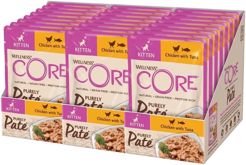 Wellness CORE Purely Paté 24 x 85g, Huhn & Lachs – Nassfutter für Katze, feine Pastete für Kitten, getreidefrei, natürlich, hypoallergen, proteinreich, hoher Fleischanteil9.75€ statt 32.40€➡️ https://www.amazon.de/dp/B0BNNSGCGM/?tag=preisfehlerheute-21