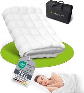 Juskys Gewichtsdecke 135x200 – Anti-Stress-Therapiedecke, Weighted Blanket mit Glasperlen, Baumwolle & Mikrofaser für Menschen mit Schlafproblemen – 7 kg32,97€ statt 44,99€➡️ https://www.amazon.de/dp/B0FDWT2HX4/?tag=preisfehlerheute-21
