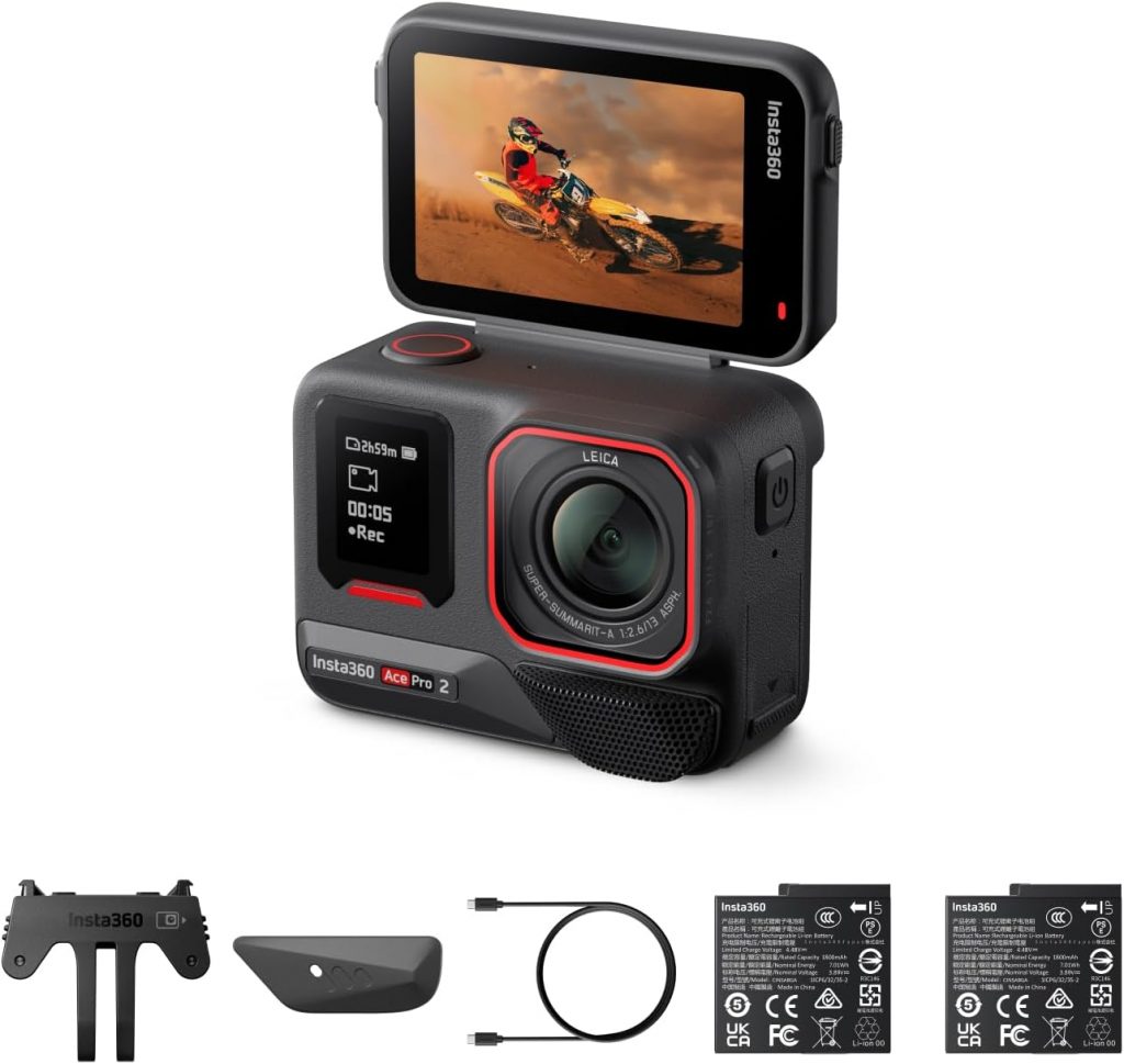 Insta360 Ace Pro 2 Standard-Dual-Akku-Bundle – 8K wasserdichte Action-Kamera mit Leica, 1/1,3-Zoll-Sensor, Dual-AI-Chip, führendes schwaches Licht, überlegenes Audio, Flip-Bildschirm und359,00€ statt 469,99€➡️ https://www.amazon.de/dp/B0DJW2QF43/?tag=preisfehlerheute-21