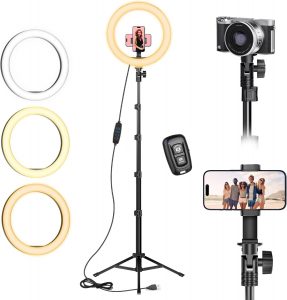 10 Zoll LED Ringlicht mit 61 Zoll Stativst&auml;nder & Handyhalter, Dimmbare Tischringlicht Handystativhalter mit Ringleuchte f&uuml;r YouTube, Videoaufnahmen, Selfie, Live-Stream, Makeup Fotografie29,44&euro; statt 49,00&euro;➡️ https://www.amazon.de/dp/B0F2HR7B11/?tag=preisfehlerheute-21