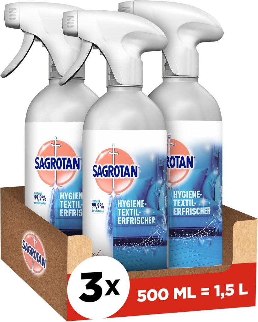 Sagrotan Hygiene-Textilerfrischer Frische Wäsche – Entfernt festsitzende Gerüche & geruchsbildende Bakterien – Für Kleidung & Wohntextilien – 3 x 500 ml7.05€ ➡️ https://www.amazon.de/dp/B0DSJLLLYC/?tag=preisfehlerheute-21