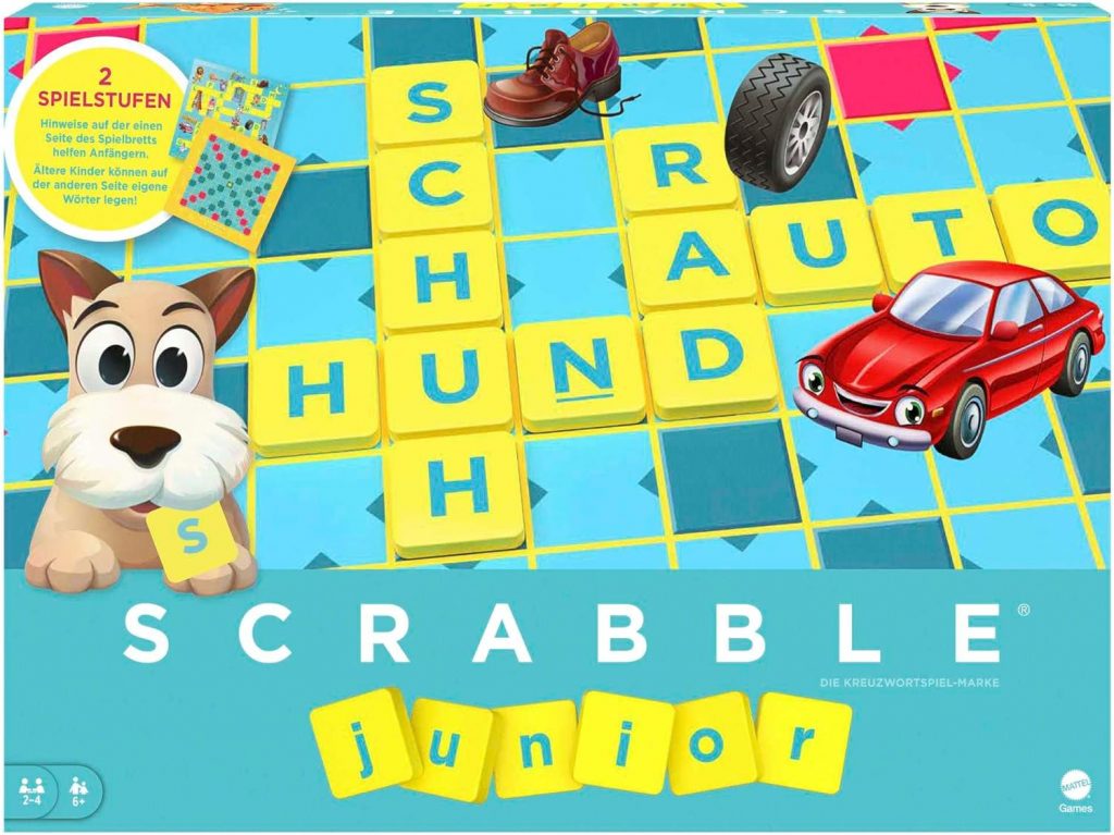 🤴 Mattel Games Scrabble Junior Wörterspiel und Kinderspiel, Kinderspiele Brettspiele geeignet für 2 - 4 Kinder ab 6 Jahren, Design kann variieren, Deutsche Version, Y967016,98€ statt 28,99€ - 42,00 % 🔥🚚 Verkauft durch Amazon und Versand durch Amazon12,048 Bewertungen: 4.6 / 5.0 ⭐️⭐️⭐️⭐️⭐️🛒 zu Amazon https://www.amazon.de/dp/B009NFEYBY/?amp%3Btag=preisfehlerheute-21&tag=preisfehlerheute-21