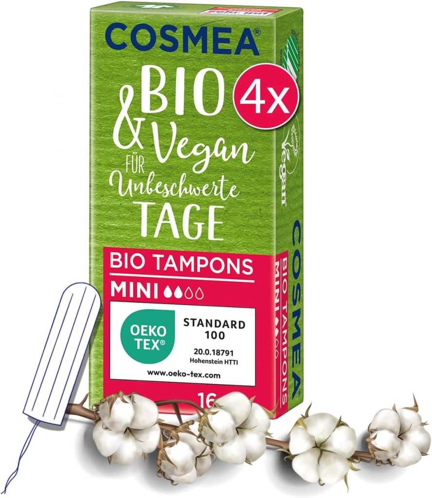 cosmea Bio Tampons Mini – 4 x 16 Stück | 100% Bio-Baumwolle | Vegan & Dermatologisch getestet | Ohne Kunstfaser & Chemie | OEKO-TEX® & GOTS zertifiziert | Einzelverpackt5.00€ statt 27.99€2× in den Warenkorb 🧺➡️ https://www.amazon.de/dp/B098T6LJC2/?tag=preisfehlerheute-21