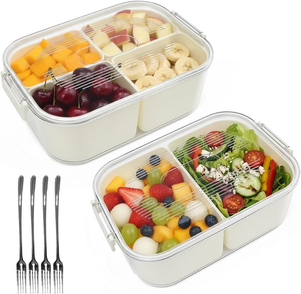 Vunanvu 2 Stück Snackbox mit Fächern BPA Frei 2000ml mit 4 Gabeln Tragbarer Snackbehälter mit Integrierter Eiswürfelschale mit Deckel und Griff Picknick Box Groß für Süßigkeiten Nüsse Party Snacks5,99€ ➡️ https://www.amazon.de/dp/B0G2Y267CN/?tag=preisfehlerheute-21