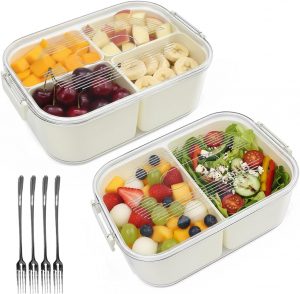 Vunanvu 2 St&uuml;ck Snackbox mit F&auml;chern BPA Frei 2000ml mit 4 Gabeln Tragbarer Snackbeh&auml;lter mit Integrierter Eisw&uuml;rfelschale mit Deckel und Griff Picknick Box Gro&szlig; f&uuml;r S&uuml;&szlig;igkeiten N&uuml;sse Party Snacks5.99&euro; ➡️ https://www.amazon.de/dp/B0G2Y267CN/?tag=preisfehlerheute-21