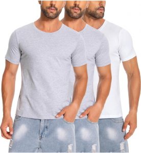 Cyathea T-Shirts f&uuml;r Herren 3er Pack Rundhalsausschnitt Basic Baumwolle L&auml;ssige leichte Sommer Kurzarm Casual Top Grau*2/Wei&szlig; L7.99&euro; ➡️ https://www.amazon.de/dp/B0D7J3GKJV/?tag=preisfehlerheute-21