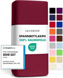 Jacobson Jersey Spannbettlaken Spannbetttuch Baumwolle Bettlaken (90x200-100x200 cm, Bordeaux)9,99&euro; statt 12,99&euro;➡️ https://www.amazon.de/dp/B01BYTG2DY/?tag=preisfehlerheute-21