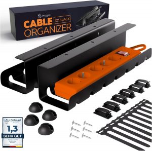 2er Set Kabelmanagement Schreibtisch Schwarz &ndash; Kabelkanal ohne Bohren zum Kabel verstecken &ndash; Mit Kabelwanne, Halter & Zubeh&ouml;r &ndash; F&uuml;r saubere Kabelf&uuml;hrung im Home Office, B&uuml;ro & Gaming Setup25,49&euro; statt 32,99&euro;➡️ https://www.amazon.de/dp/B0C7V757VN/?tag=preisfehlerheute-21