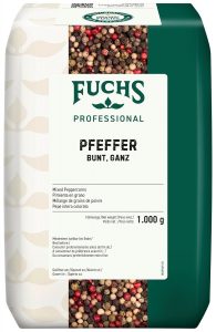 Fuchs Professional - Bunter Pfeffer ganz | Ungemahlenes Universalgew&uuml;rz, zum Nachf&uuml;llen von Pfefferm&uuml;hlen | Profi-Qualit&auml;t f&uuml;r Gro&szlig;verbraucher und Gastronomie | 1 kg im recyclebaren Beutel23,11&euro; statt 38,09&euro;➡️ https://www.amazon.de/dp/B006TEESB8/?tag=preisfehlerheute-21