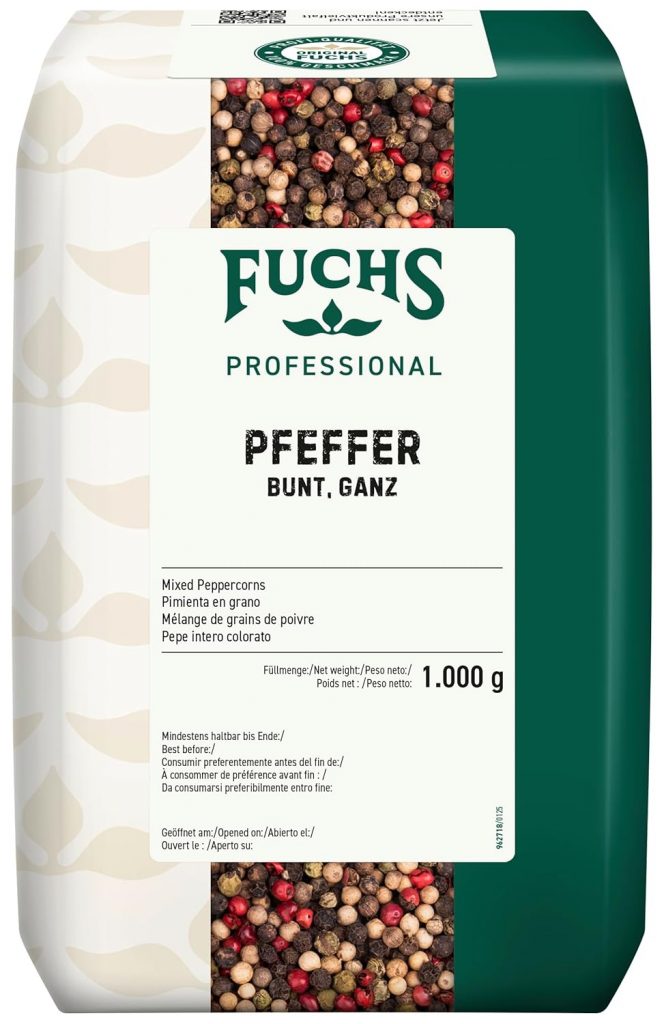 Fuchs Professional – Bunter Pfeffer ganz | Ungemahlenes Universalgewürz, zum Nachfüllen von Pfeffermühlen | Profi-Qualität für Großverbraucher und Gastronomie | 1 kg im recyclebaren Beutel23,11€ statt 38,09€➡️ https://www.amazon.de/dp/B006TEESB8/?tag=preisfehlerheute-21