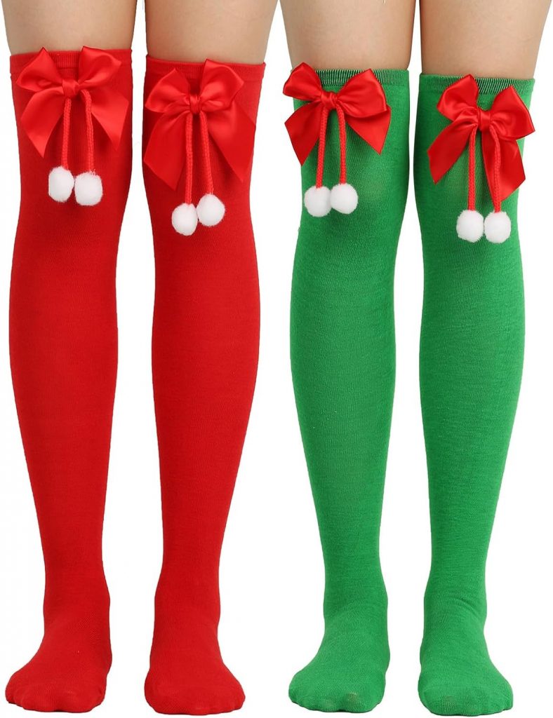 THXFUNAREA 2 Paar Weihnachten Overknees Strümpfe christmas red knee-high socks rote und grüne weihnachtsstrümpfe Damen Gestreifte Kniestrümpfe für Weihnachten Cosplay2,99€ ➡️ https://www.amazon.de/dp/B0FN88P7VG/?tag=preisfehlerheute-21