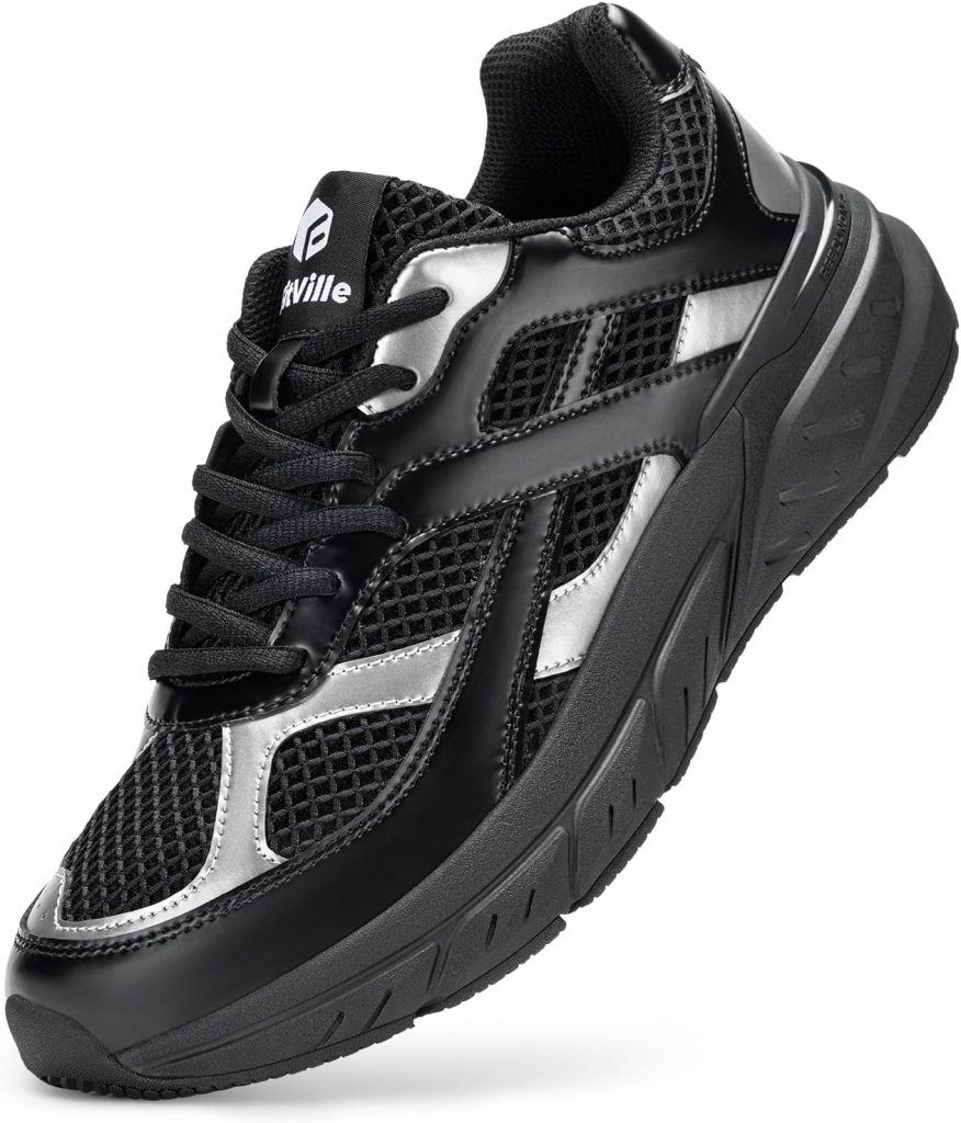 FitVille Extra Breite Laufschuhe Herren Sportschuhe Atmungsaktive Turnschuhe Walkingschuhe Dämpfende Joggingschuhe Bequeme Sneaker Outdoor Fitness Schwarz mit Silber EU 44.5 X-Weit56,98€ ➡️ https://www.amazon.de/dp/B0FJX82B2Y/?tag=preisfehlerheute-21