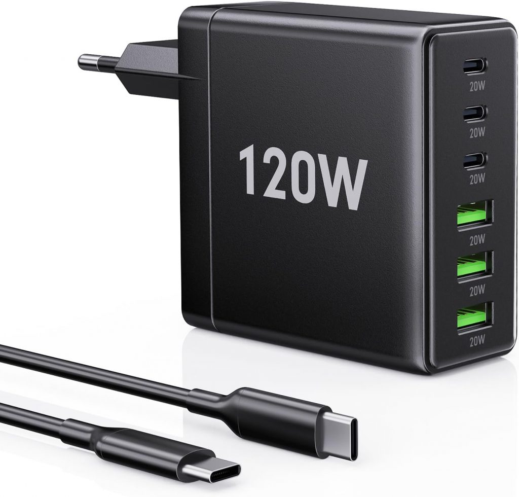 FINIBO 120W USB C Ladegerät – 6 Ports Multiport Schnellladegerät mit Intelligenter Leistungssteuerung, PD3.0 & QC4.0 Unterstützung, Kompaktes Ladegerät für iPad & Smartphone19,94€ ➡️ https://www.amazon.de/dp/B0FR1PX1YL/?tag=preisfehlerheute-21