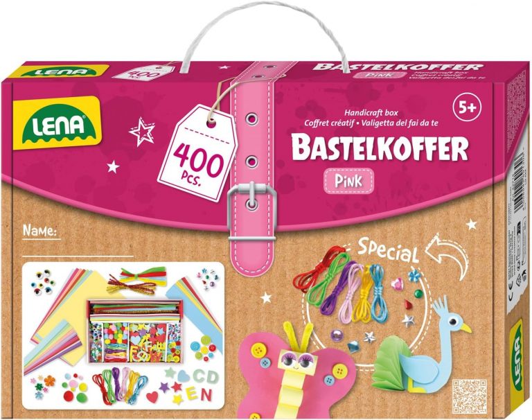 👑 Lena Bastelkoffer mit 400 Teilen, Bastelset bestehend aus Papier, Moosgummi, Pfeifenreiniger, Strasssteine, Wackelaugen, Pompons und Knöpfe, Pink & Lila, geeignet für Kinder ab 5 Jahren8,94€ statt 12,99€ - 32,00 % 🔥🚚 Verkauft durch Amazon und Versand durch Amazon3,825 Bewertungen: 4.6 / 5.0 ⭐️⭐️⭐️⭐️⭐️🛒 zu Amazon https://www.amazon.de/dp/B0BC9X4BZQ/?amp%3Btag=preisfehlerheute-21&amp%3Bth=1&amp%3Bpsc=1&tag=preisfehlerheute-21