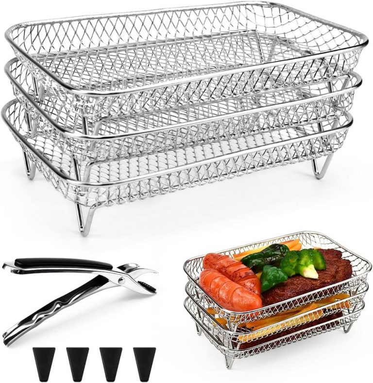 LPAMABA 3 Stück 304 Edelstahl Air Fryer Racks Korb Stapelbar Luftfritteuse Racks Heißluftfritteuse Racks Luftfritteuse Korb Air Fryer Tray Grillrost Rack Air Fryer Heißluftfritteuse Zubehör4.59€ ➡️ https://www.amazon.de/dp/B0D7HGFH5M/?tag=preisfehlerheute-21