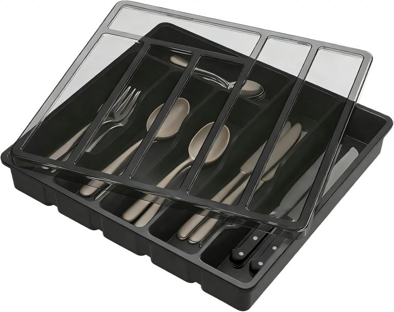 Vunanvu Besteckkasten mit Deckel Besteck Aufbewahrung mit 6 Fächern Besteckkoffer Leer für Silberbesteck Schublade Staubdichte Besteckbox Besteckaufbewahrung Besteck Organizer 32x30x5.4cm, Schwarz3.99€ ➡️ https://www.amazon.de/dp/B0GDXRMS7R/?tag=preisfehlerheute-21