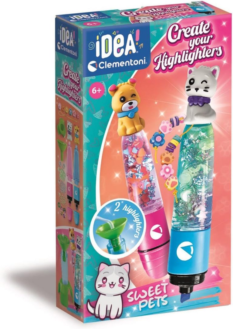 Clementoni Idea – Create Your Highlighters: Sweet Pets – Labor für personalisierte Textmarker, Kreativ-Set für Kinder ab 6 Jahren, mit 2 personalisierbaren Textmarkern mit Zubehör, 188755,89€ statt 9,99€➡️ https://www.amazon.de/dp/B0DWY2NG7X/?tag=preisfehlerheute-21